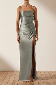 Shona Joy La Lune Ruched Maxi - Sage - Dress Hire NZ