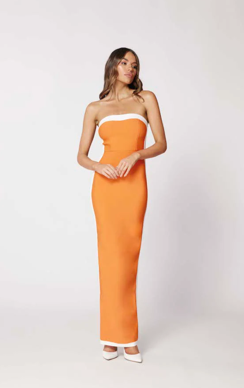 Bianca and Bridgett Ashley Dress - Orange - Dress Hire NZ