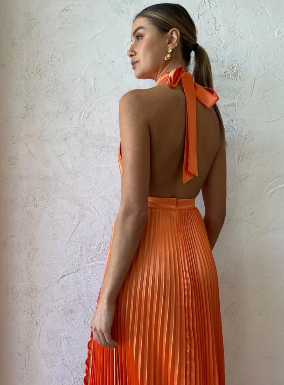 LIDEE Renaissance Split Gown - Tangelo - Dress Hire NZ