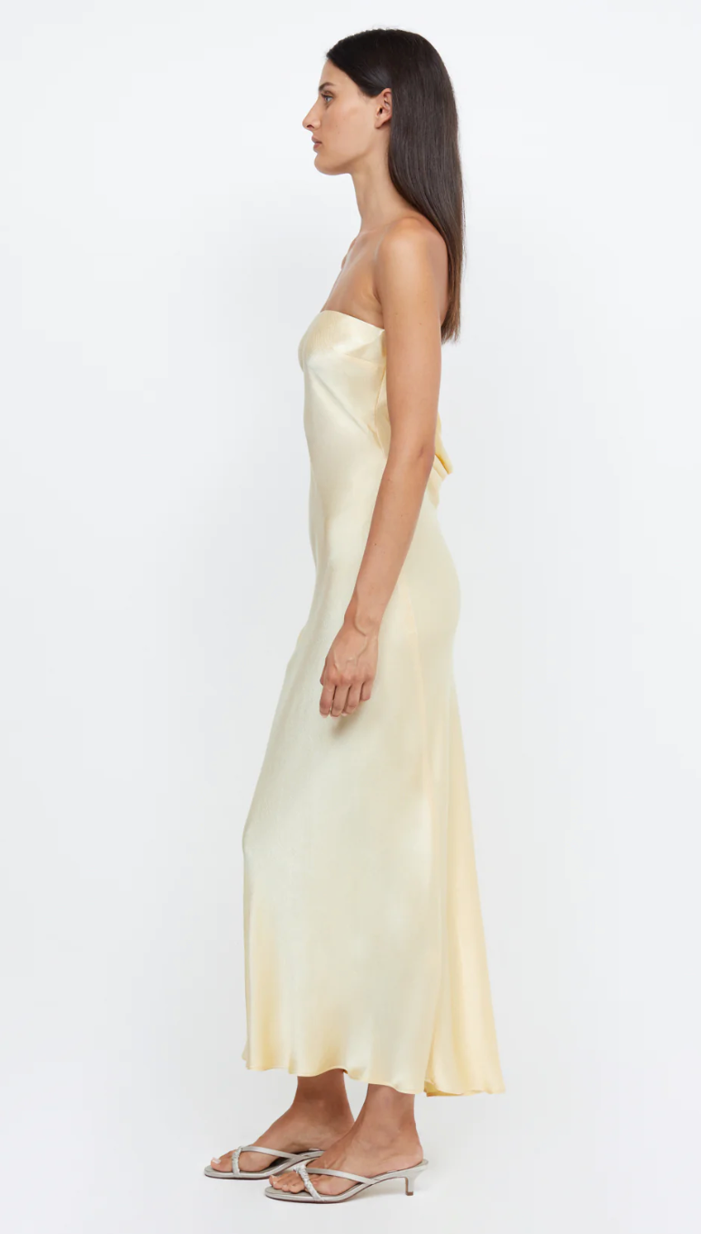 Bec & Bridge Moon Dance Strapless Dress - Ice Yellow - Dress Hire NZ