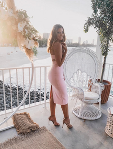 Bec Bridge Elle Cut Out Midi Dress Blush Dress Hire NZ