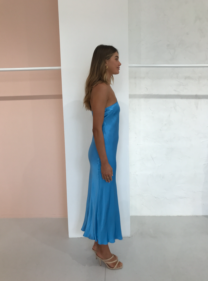 Bec & Bridge Frederic Asym Midi - Azure - Dress Hire NZ